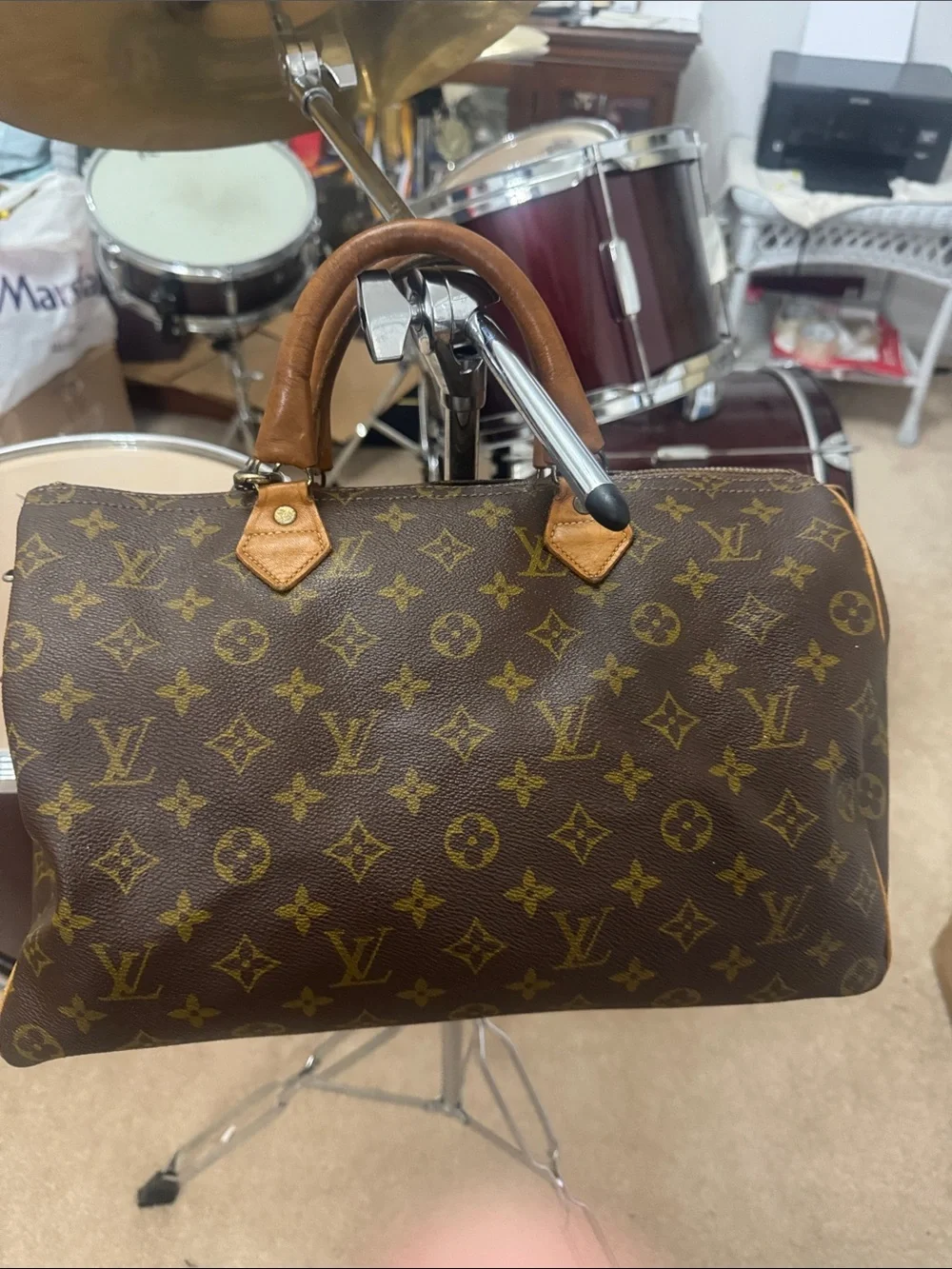 Louis Vuitton Brown Monogram Canvas Top-Handle Satchel